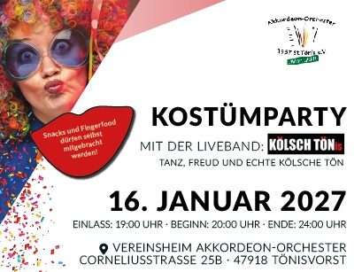 Titelbild für: Karnevalsparty mit KÖLSCH TÖNis